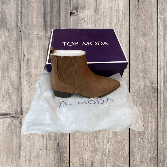 Top Moda Hyde Block Ankle Bootie in Taupe Su 5.5 - Picture 2 of 2
